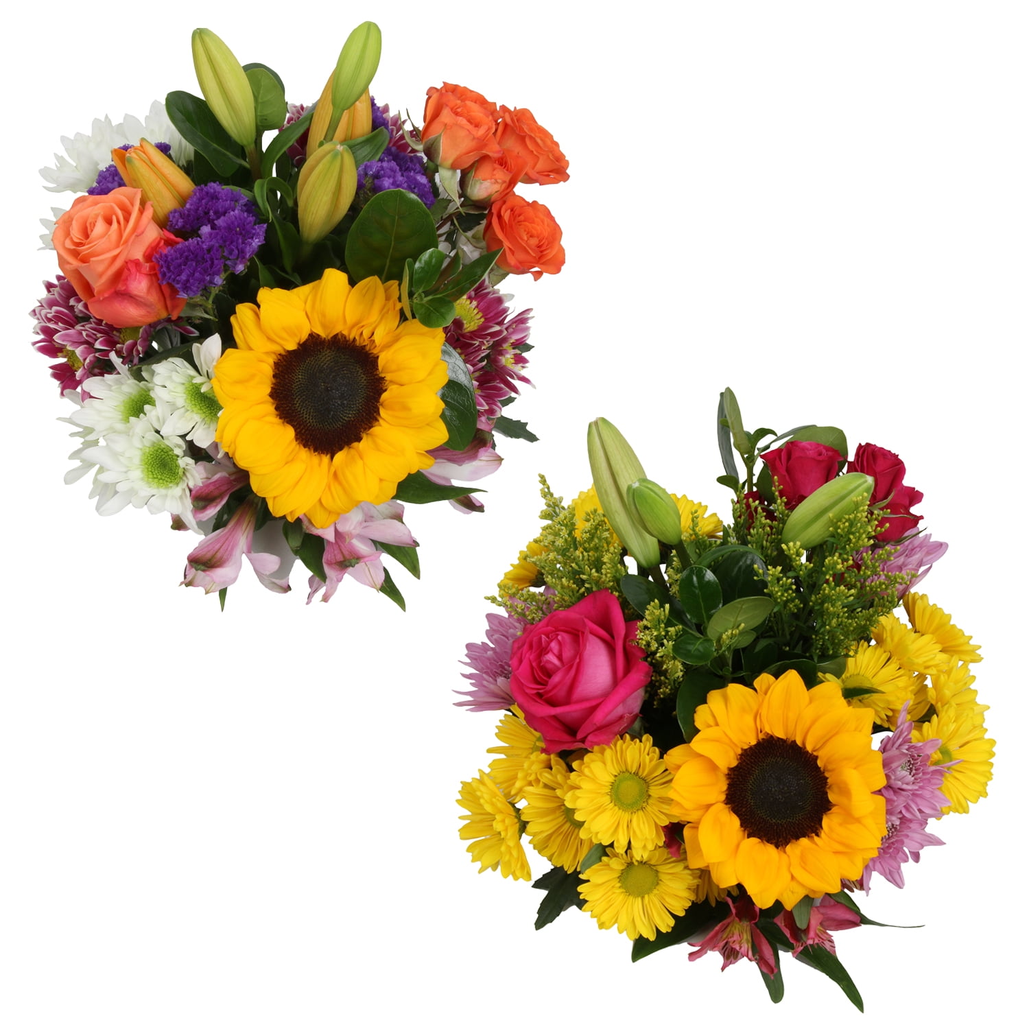 Mixed Flower Bouquet Large with Vase, Colors May Vary