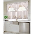 thumbnail image 4 of Watercolor Leaves Swag Valance and Tier Curtains 24'' Length Set, Botanical Eucalyptus Leaves Plant Light Filtering Kitchen Curtains, Tier Curtain Valances for Bathroom/Living Room/Bedroom/Café, 4 of 6