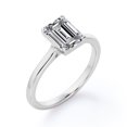 thumbnail image 4 of JeenMata Minimalist - 2 Carat Emerald Cut - Solitaire Prong Set Right Hand Ring - 18K White Gold Plating over Silver, 4 of 7