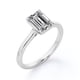 thumbnail image 4 of JeenMata Anillo Minimalista con Corte Esmeralda de 1 Quilate y Engaste en Garra para Mano Derecha, Chapado en Oro Blanco de 18 K sobre Plata, 4 of 5