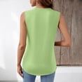 thumbnail image 5 of Women's Pleated Tank Tops Dressy Casual Summer Blouses Business Shirts V Neck Sleeveless Tunic Tops,Light Green ,3XL, 5 of 8