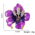 thumbnail image 3 of Broche para mujer con flores y cristal morado., 3 of 5