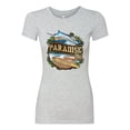 thumbnail image 2 of Wild Bobby, Paradise Surf Shack Marlin Pop Culture Womens Slim Fit Junior Tee, Heather Grey, Large, 2 of 3