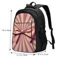 thumbnail image 5 of Pofeuu Retro Bow Print Storage Laptop Backpack with USB Charging Port[Water Resistant] College Computer Bookbag Fits, 5 of 7