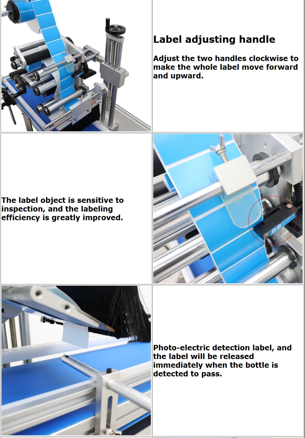 Automatic Desktop Conveyor Table Plane Label Applicator Flat Labeling Machine Bottle Labeler 110V LT-160