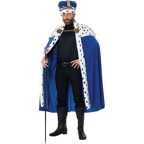 Royal Cape & Crown Adult Costume Kit (Blue)
