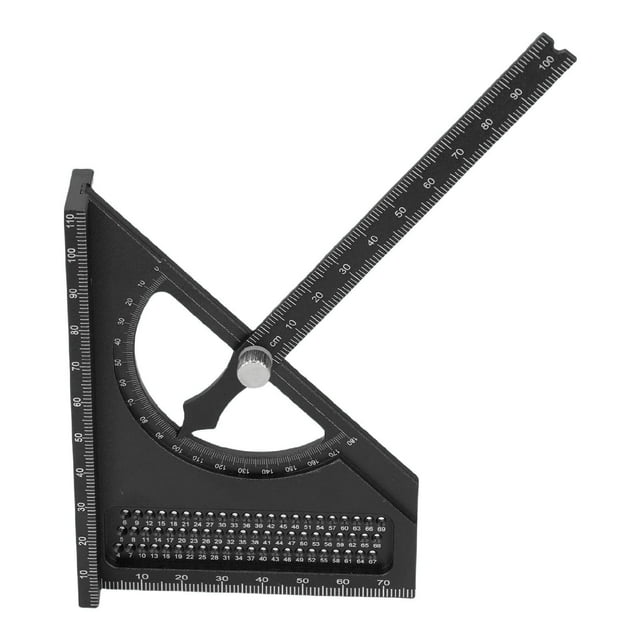 2 in 1 3D Multi Angle Measuring Square Ruler Protractor and Angle Meter, Semi Circular Pointer Ruler High Hole Scribing, for Woodworking, Construction Metric