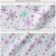 thumbnail image 2 of Soimoi Purple Cotton Poplin Fabric Snow Flakes Floral Print Fabric by the Yard 56 Inch Wide, 2 of 7