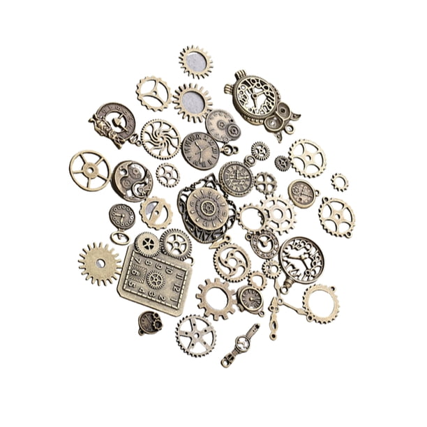 Advancent 40 Uds., joyería, fabricación de Metal, suministros de engranajes DIY mixtos Vintage, accesorio mecánico Steampunk, rueda, Artesanía azulado
