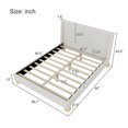 thumbnail image 3 of Upholstered Platform Bed with Wingback Headboard and Round Wooden Legs, Wingback Platform Bed Velvet Platform Bed Frame with Strong Wooden Slats for Bedroom, No Box Spring Needed, Noise-Free, 3 of 7