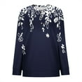 thumbnail image 5 of Rbaofujie Chandails d'Automne pour Femmes Col Rond Imprimé Non Positionné Manches Longues Haut à Capuche Mode Marine Chandails en Molleton et Chandails à Capuchon pour Femmes, 5 of 5