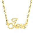 thumbnail image 1 of KISPER Collier Pendentif Prénom Personnalisé en Acier Inoxydable Plaqué Or 18K, Jane, 1 of 6