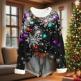 thumbnail image 2 of Horkkom Christmas Sweaters for Women Xmas Snowflakes Print Ugly Sweater Holiday Party Sweaters L, 2 of 8