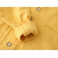 thumbnail image 5 of Boys Button Down Shirts Boys Formal Shirt Yellow Long Sleeve Shirt Dress Shirt Boys School Uniform Shirts Boys Girls Fashion, 5 of 9