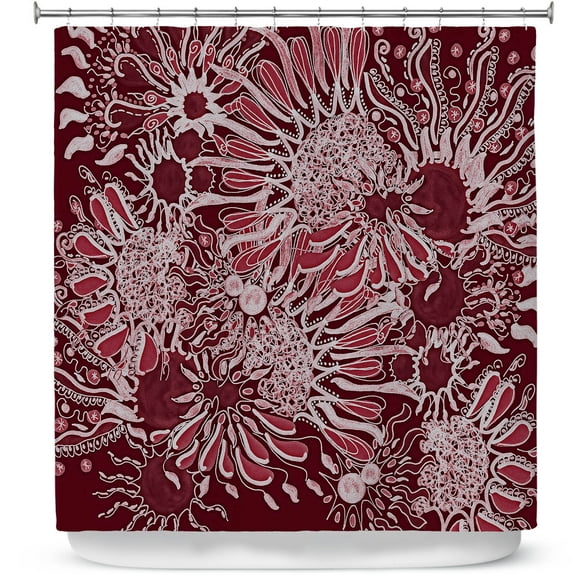Shower Curtains 70" x 73" from DiaNoche Designs by Susie Kunzelman - Many Suns Red