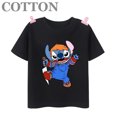 thumbnail image 3 of 2024 Disney Anime Stitch Moda Verano Niños Múltiples Dibujos Animados Algodón Camisetas Cuello Redondo Casual Manga Corta Estampado Patrón, 3 of 5