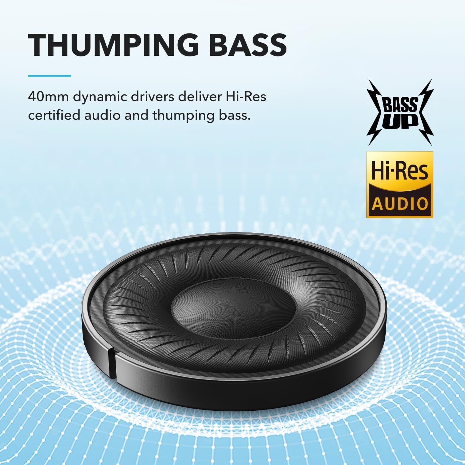 Soundcore Q20i Wireless Noise Cancelling Over-Ear Headphones, 40 Hours Long Battery, Hi-Res Audio & Deep Bass, Customizable Sound via App, Designed for Business and Travel-Black
