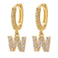 thumbnail image 1 of LSLJS Dainty Gold Plated Initial Hoop Earrings Letter Alphabet Dangle Earrings Fashion Sparkly Rhinestone Letter Initial Pendant Drop Earrings for Women Valent, 1 of 1