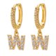 thumbnail image 1 of Xihbxyly Pendientes Delicados, Aros con Iniciales de Diamantes de Imitación Brillantes, Diseño de Letras Del Alfabeto Chapadas En Oro, Accesorio Elegante para Cualquier Atuendo, Ocasiones Especiales,, 1 of 2