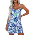 thumbnail image 3 of PRETTYGARDEN Women's Summer Dresses Casual Print Spaghetti Strap Sleeveless Sundress Beach Vacation Cover Ups, 3 of 10