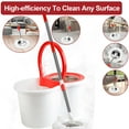 thumbnail image 5 of Spin Mop and Bucket with Wringer Set, Mop Bucket System with 6 Microfiber Mop Head, 1 Floor Scrub Brush and 61" Stainless Steel Adjustable Handle for Floor Cleaning, White, 5 of 6