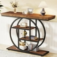 thumbnail image 1 of Table Console de 41,3 Pouces, Table de Sofa Industrielle à 4 Niveaux, Table d'Entrée avec Base Circulaire, 1 of 5