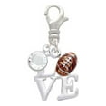 thumbnail image 2 of Delight Jewelry Silvertone Love with Football - Silvertone Clip on Charm with Clear Crystal Drop, 2 of 4