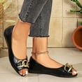 thumbnail image 5 of Women’s Casual Faux Leather Peep-Toe Slingback Flats,Soft Cushioned Insole Loafers,Elastic Slingback Strap,Durable Stitching,Indoor Outdoor Daily Wear,Fashionable Comfortable Summer Shoes Black, 5 of 9