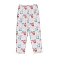 thumbnail image 4 of Goofa Red Squirrel And Blue Rabbit Printed Soft Pajama Pants for Women, Wide Leg Comfy Casual Lounge Yoga Pants-Small, 4 of 9