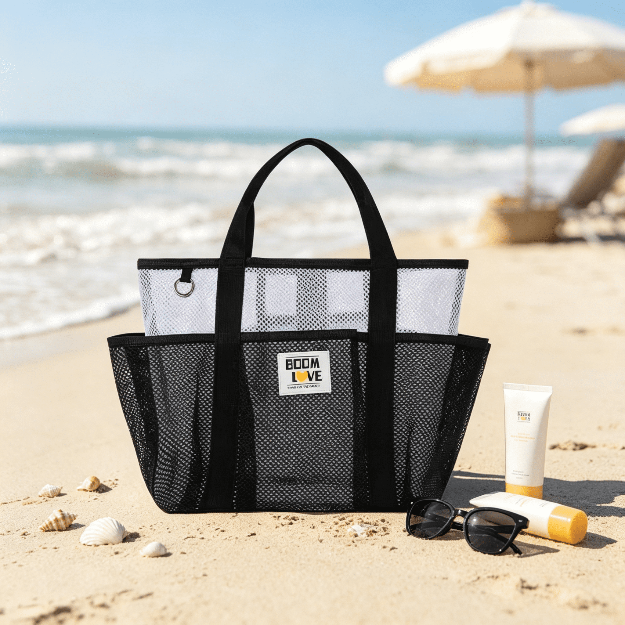 Summer Pool Beach Handbag Quick Drying Mesh Storage Bag