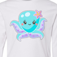 thumbnail image 4 of Inktastic Cute Octopus Blue with Star Long Sleeve Youth T-Shirt, 4 of 5