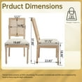 thumbnail image 3 of French Country Dining Chairs Set of 2, Upholstered Chairs with Nature Rattan Square Back, Wire drawing and carving techniques ,Disassemblable , for Living Room, Kitchen , Restaurant Use,Beige, 3 of 7