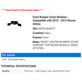 thumbnail image 2 of Front Bumper Cover Retainer - Compatible with 2013 - 2015 Nissan Altima 2014, 2 of 2