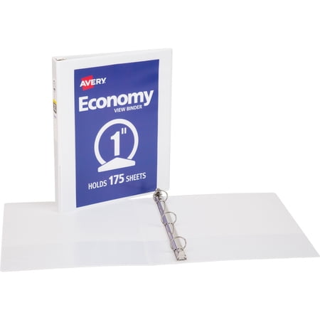 Avery® Economy View Binder - 1 Binder Capacity - Letter - 8 1/2 x 11 Sheet Size - 175 Sheet Capacity - Round Ring Fastener(s) - 2 Internal Pocket(s) - Vinyl-covered Chipboar | Bundle of 5