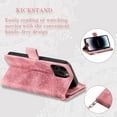 thumbnail image 4 of ELEHOLD for Apple iPhone 13 Multi-Function Wallet Case, Zipper Magnetic PU Leather Wrist Strap Card Holder Protective Wallet Stand for Women and Men Cover, pink, 4 of 5