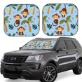 thumbnail image 6 of Kdxio Monkeys Swinging From Palms Print 2-Piece Sun Shade Front Windshield - Foldable Car Front Window Sunshades For Most Sedans Suv Truck, 6 of 6