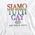 thumbnail image 2 of White Lotus Siamo Tutti Gay Unisex Adult Crewneck Sweatshirt, White, 3X-Large, 2 of 4