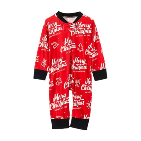 

COUTEXYI Christmas Family Matching Pajamas Letters Print Tops with Pants