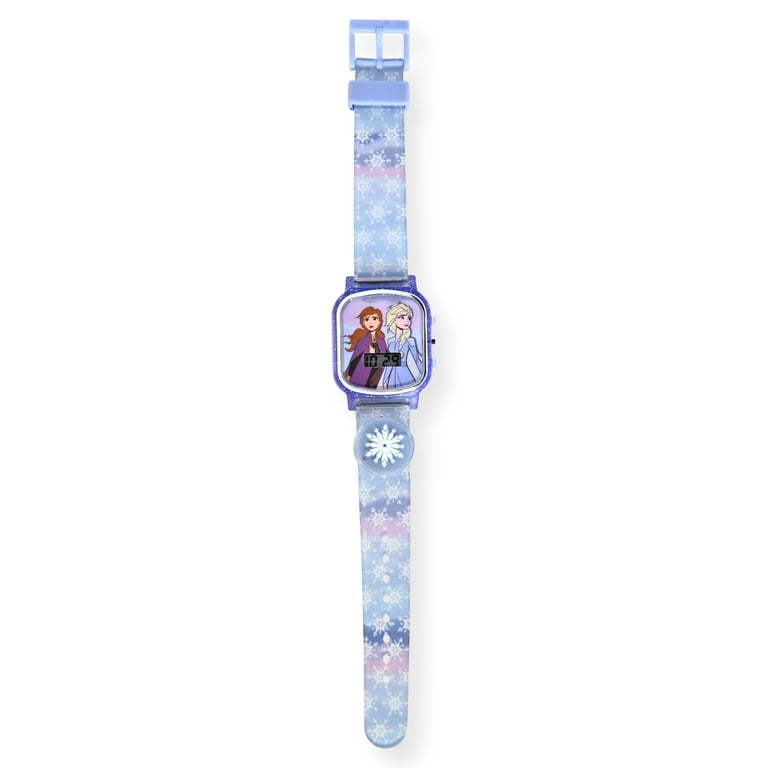 Disney Frozen Female Child LCD Watch with Flashing Lights on a