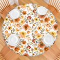 thumbnail image 2 of Pioneer Flower Floral Print Pattern Round Fitted Tablecloth with Elastic Edge,Dining Table Cover Waterproof,Outdoor Round Tablecloth for Camping,Dining,Indoor and Outdoor, 2 of 7