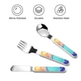 thumbnail image 3 of Uemuo Hawaiian Island Dolphin Print Children's Knife, Fork And Spoon Set - Kids’ Knife Fork Spoon - Stainless Steel Kids Silverware Set - Metal Kids Cutlery Set, 3 of 8