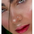 thumbnail image 2 of 3mm G23 Titanium Opal Nose Rings Studs Hypoallergenic L Shaped Screw Small Nose Rings for Women Men 20G Handmade 14K Gold Plated Nose Nostril Piercing Jewelry Gold L Shape, 2 of 8