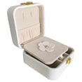 thumbnail image 2 of Caja de Almacenamiento de Joyas Cuero Impermeable con con Espejo con Ganchos para Colgar Organizador de Múltiples Capas de Moda Soport blanco Fernando caja de almacenamiento de joyas, 2 of 7