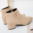thumbnail image 6 of Mepaouo Ankle Boots for Women Casual Slip on Short Booties Suede Dress Western Fall 2025 Cutout Shoes, 6 of 7