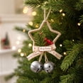 thumbnail image 4 of Christmas Door Decorations Wall Hanging Jingle Bells Star Bow Ornament with Vintage Metal Finish and Rustic Burlap Twine, Festive Christmas Wall Decor for Mantel Farmhouse Holiday, 4 of 4