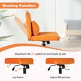 thumbnail image 6 of Orange Velvet Criss Cross Armless Office Chair with Wheels - Versatile for Home Office, Meditation & Makeup, 6 of 8