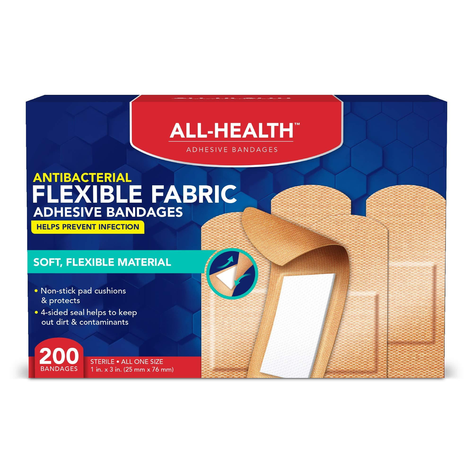 All Health Antibacterial Fabric Adhesive Bandages, 1 in x 3 in, 200 ct