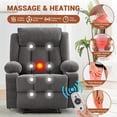 thumbnail image 3 of Ourlova Oversized Manual Recliner Chair with Vibration Massage and Heat Overstuffed Deep Seat Sofa Gray, 3 of 6