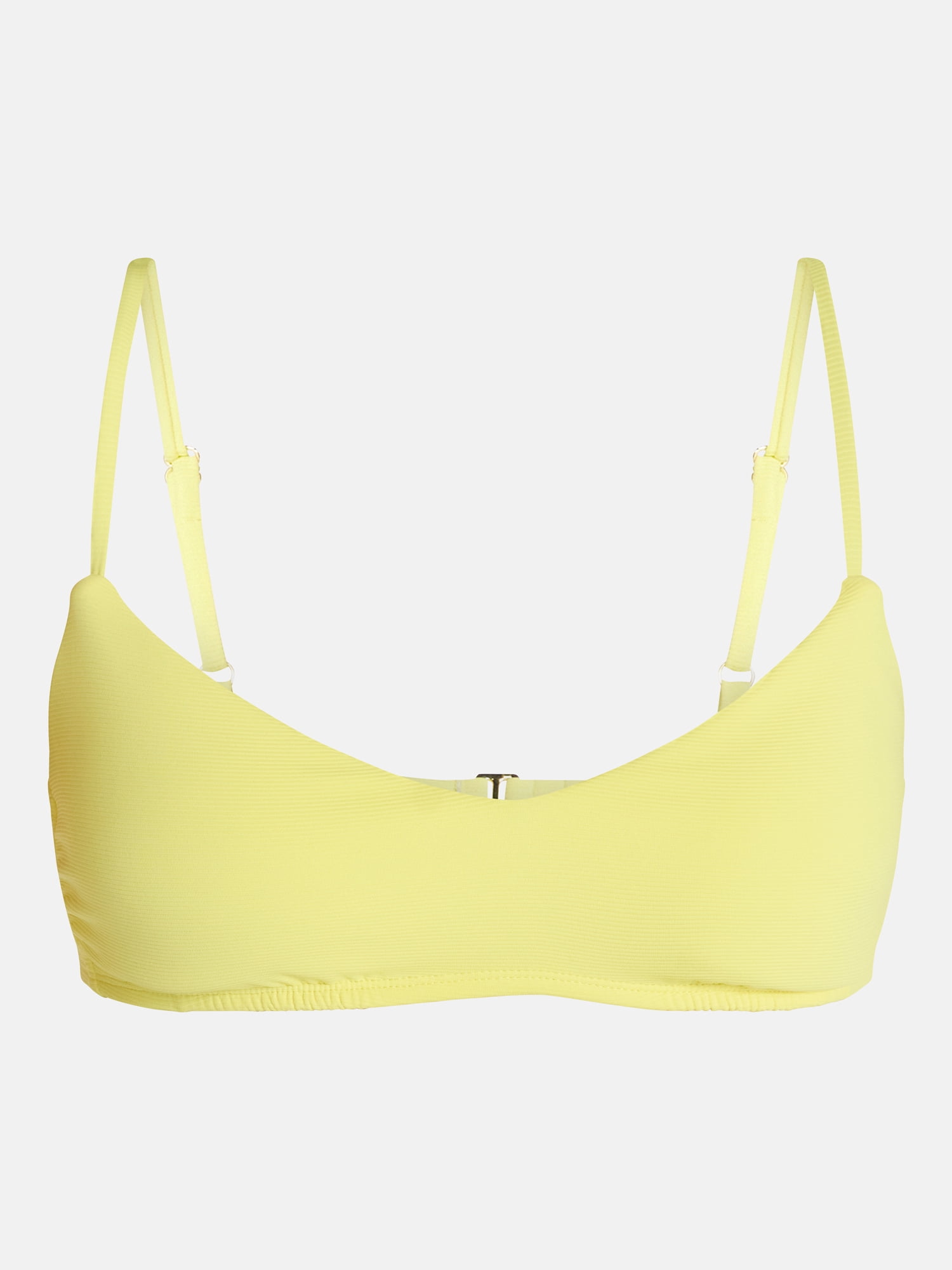 Time and Tru Women's and Women's Plus Ribbed Bralette Bikini Top, Sizes XS-3X