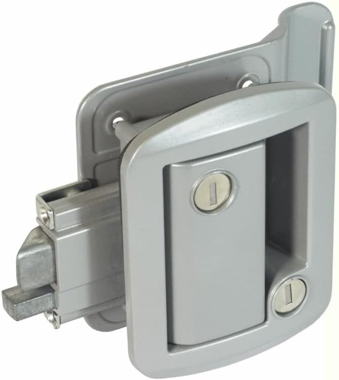 Global Link RV Travel Trailer Latch, RV Entry Door Lock, Standard RV Lock Silver